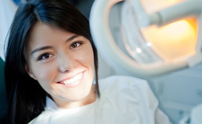 Woman at the dentist